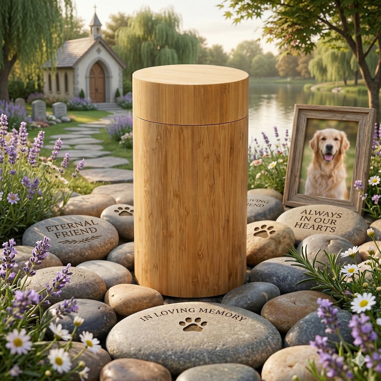 Bamboo Scatter Tube Urn